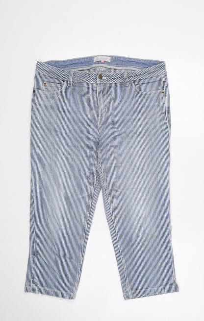 Womens UK Size 40 in John Lewis Regular Fit Cropped Blue Jeans