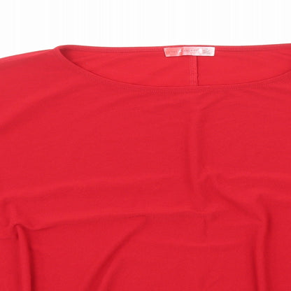 Love Scarlett Womens Red Polyester Basic Blouse Size 2XL Round Neck