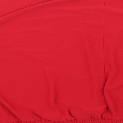 Love Scarlett Womens Red Polyester Basic Blouse Size 2XL Round Neck