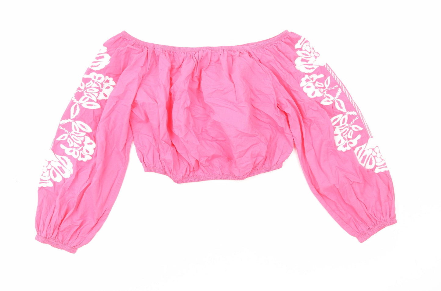 Womens UK Size 14 Marks and Spencer Pink Cropped Blouse