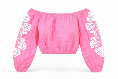Womens UK Size 14 Marks and Spencer Pink Cropped Blouse