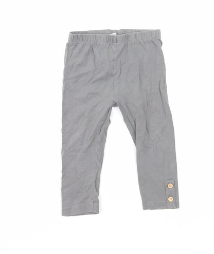 TU Girls Grey Cotton Jogger Trousers Size 12 Months Pullover - Leggings