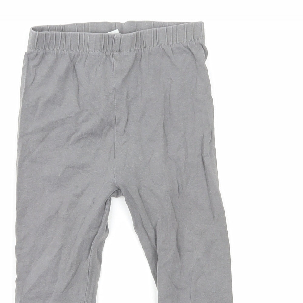 TU Girls Grey Cotton Jogger Trousers Size 12 Months Pullover - Leggings
