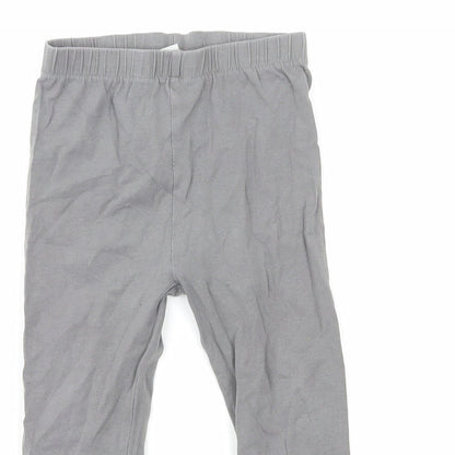 TU Girls Grey Cotton Jogger Trousers Size 12 Months Pullover - Leggings