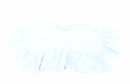 Primark Womens Blue Cotton Basic T-Shirt Size S Crew Neck