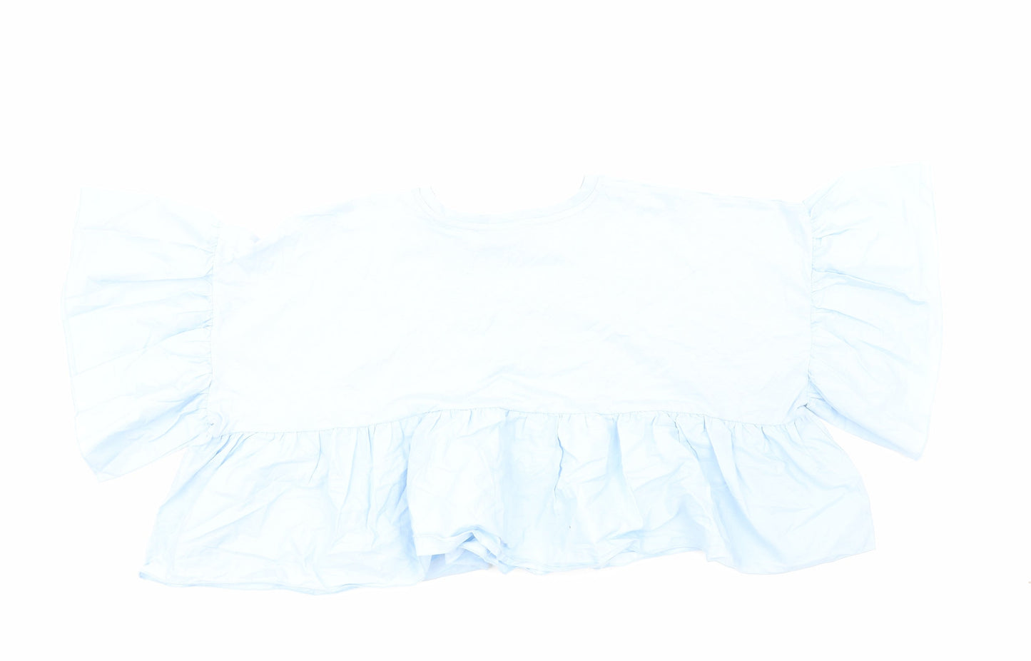 Primark Womens Blue Cotton Basic T-Shirt Size S Crew Neck