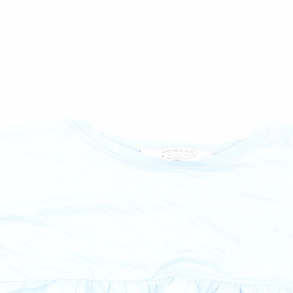 Primark Womens Blue Cotton Basic T-Shirt Size S Crew Neck