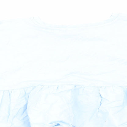 Primark Womens Blue Cotton Basic T-Shirt Size S Crew Neck