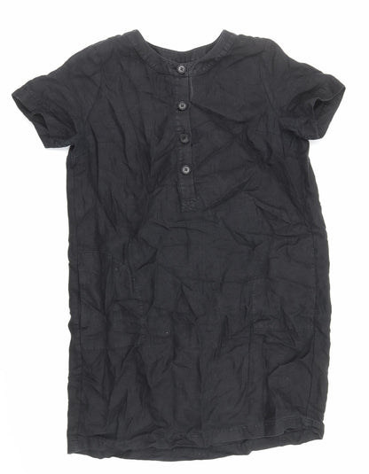 Preworn Womens Black Cotton Shift Size L Round Neck Pullover