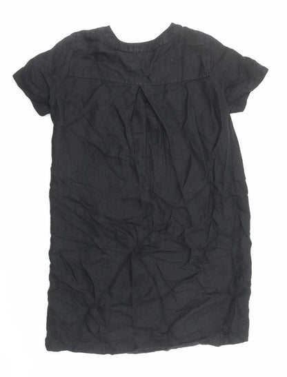 Preworn Womens Black Cotton Shift Size L Round Neck Pullover