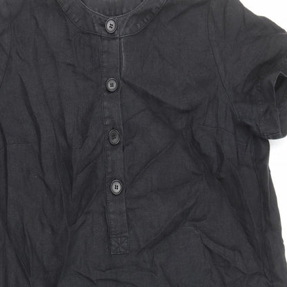 Preworn Womens Black Cotton Shift Size L Round Neck Pullover
