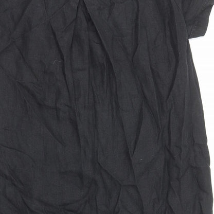 Preworn Womens Black Cotton Shift Size L Round Neck Pullover
