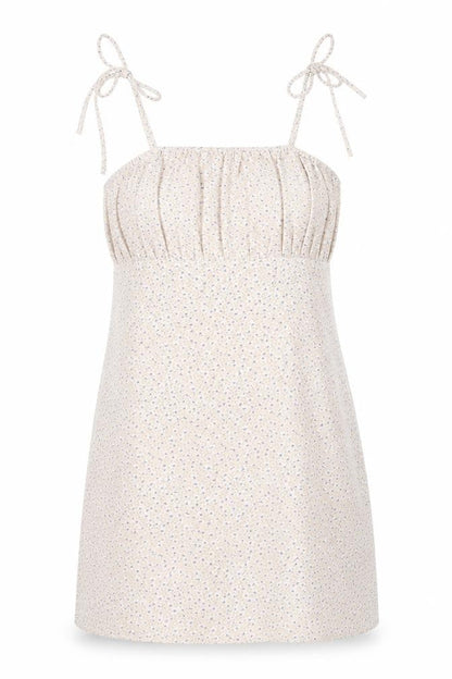 Missguided Womens Beige Floral Polyester Mini Size 14 Square Neck Zip