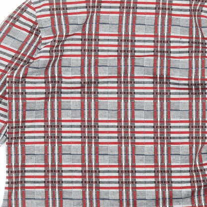 River Island Womens Grey Plaid Polyester Basic Blouse Size 10 Mock Neck