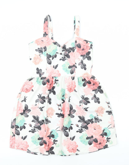 Select Womens Multicoloured Floral Polyester Tank Dress Size 10 Sweetheart Pullover