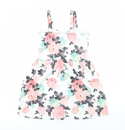 Select Womens Multicoloured Floral Polyester Tank Dress Size 10 Sweetheart Pullover