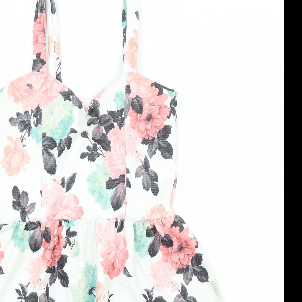 Select Womens Multicoloured Floral Polyester Tank Dress Size 10 Sweetheart Pullover