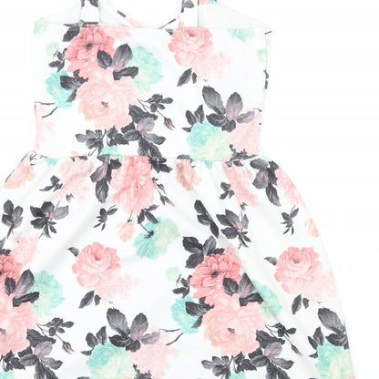 Select Womens Multicoloured Floral Polyester Tank Dress Size 10 Sweetheart Pullover
