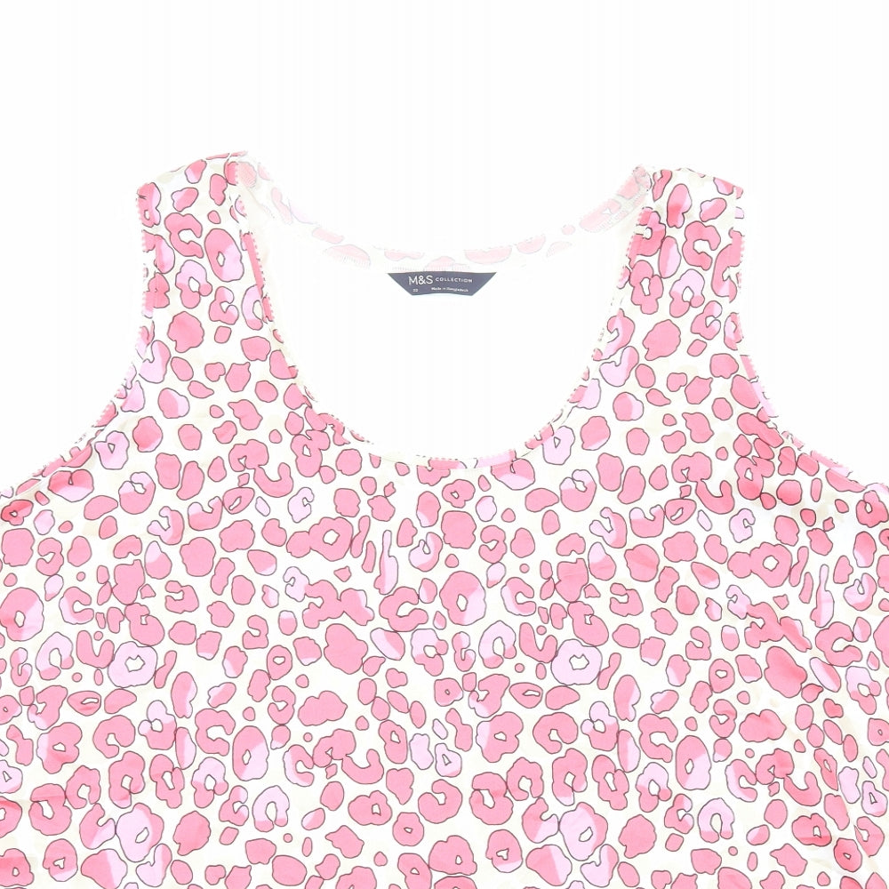 Womens UK Size 22 Marks and Spencer Pink Basic Tank