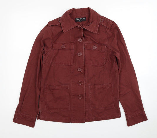 Miss Selfridge Womens Red Military Jacket Jacket Size 6 Button