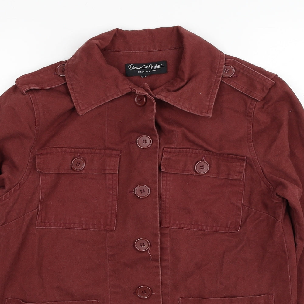 Womens UK Size 6 Miss Selfridge Red Military Jacket