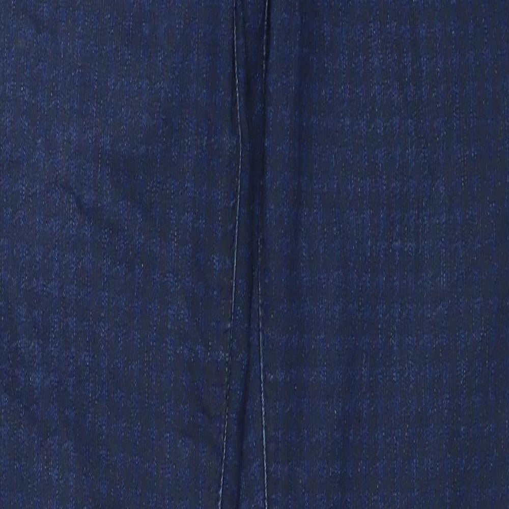 Red Herring Womens Blue Check Cotton Skinny Jeans Size 8 Regular Zip