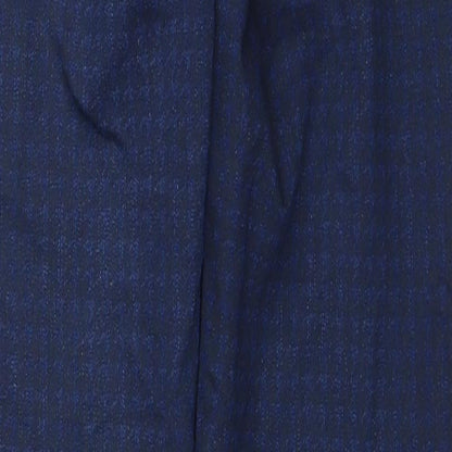 Red Herring Womens Blue Check Cotton Skinny Jeans Size 8 Regular Zip