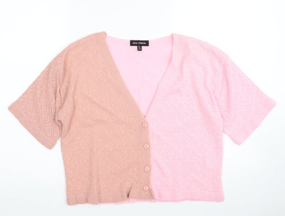 Womens UK Size L QED London Pink Cardigan Jumper