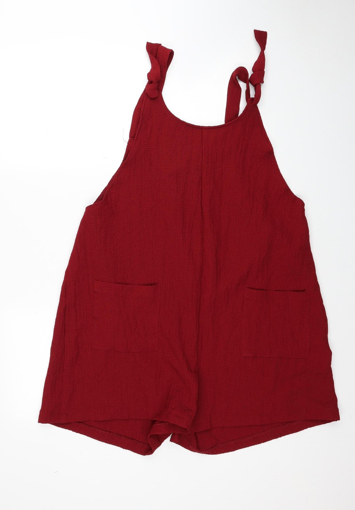 SheIn Womens Red Polyester Playsuit One-Piece Size 2XS Pullover