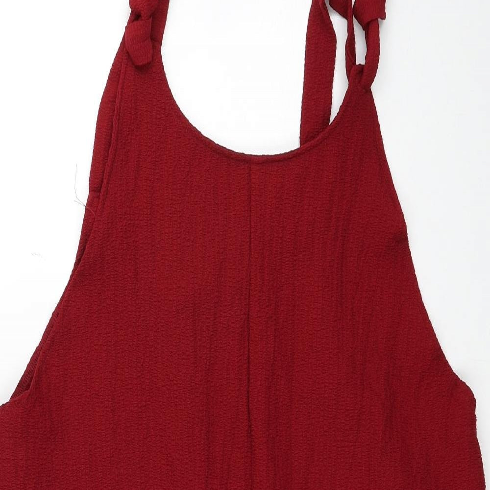 SheIn Womens Red Polyester Playsuit One-Piece Size 2XS Pullover