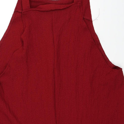 SheIn Womens Red Polyester Playsuit One-Piece Size 2XS Pullover