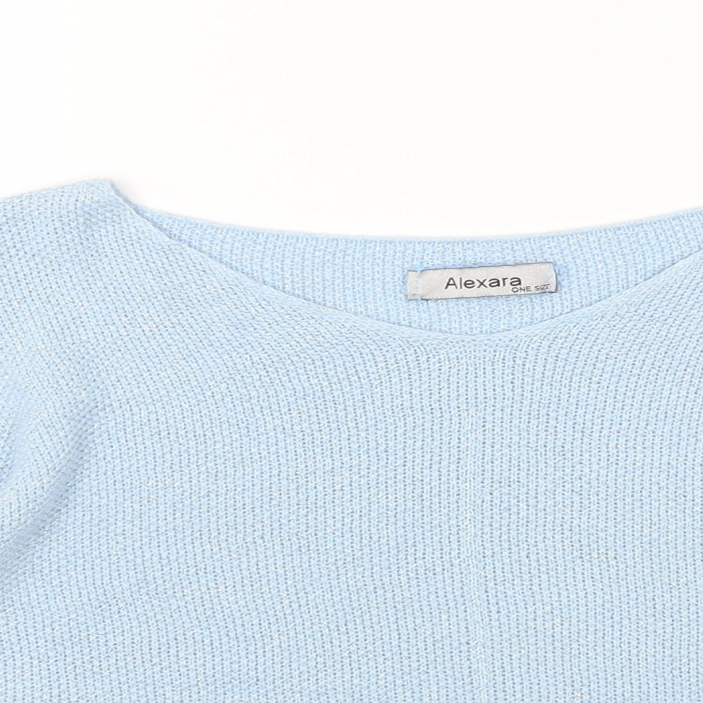 Womens UK Size One Size Alexara Blue Pullover Jumper