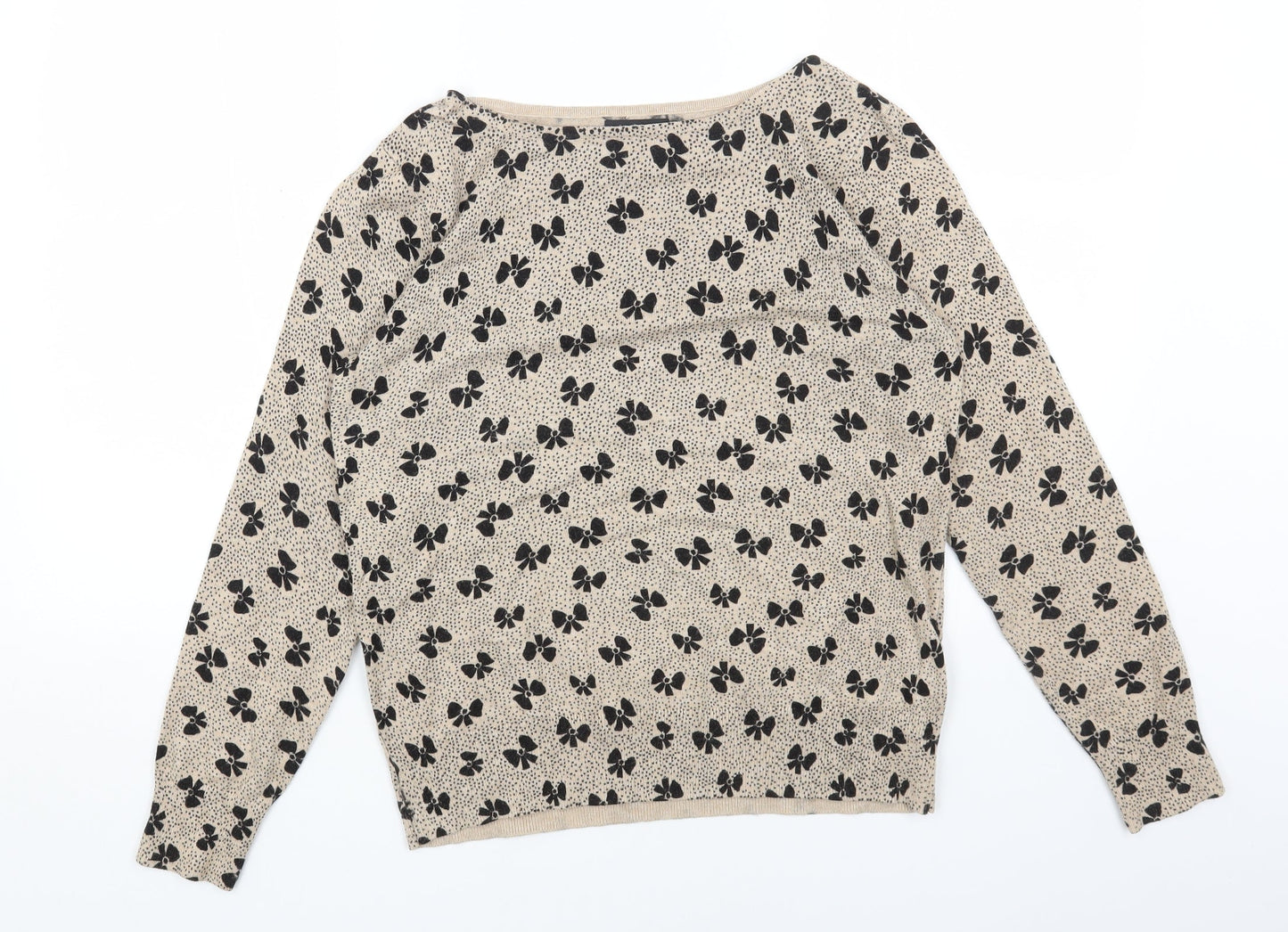 Womens UK Size 14 M&Co Brown Pullover Jumper