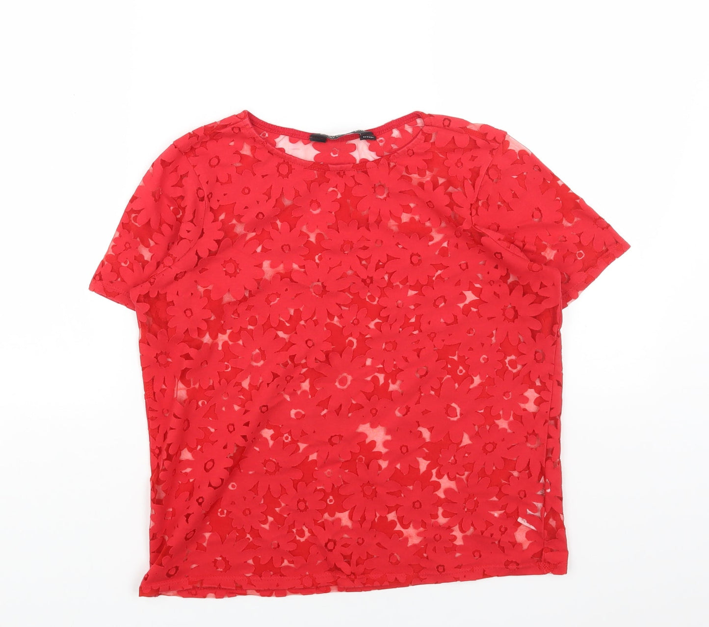 Womens UK Size 8 Dorothy Perkins Red Basic Blouse