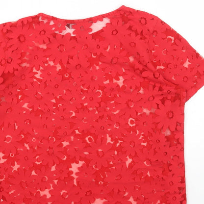 Womens UK Size 8 Dorothy Perkins Red Basic Blouse