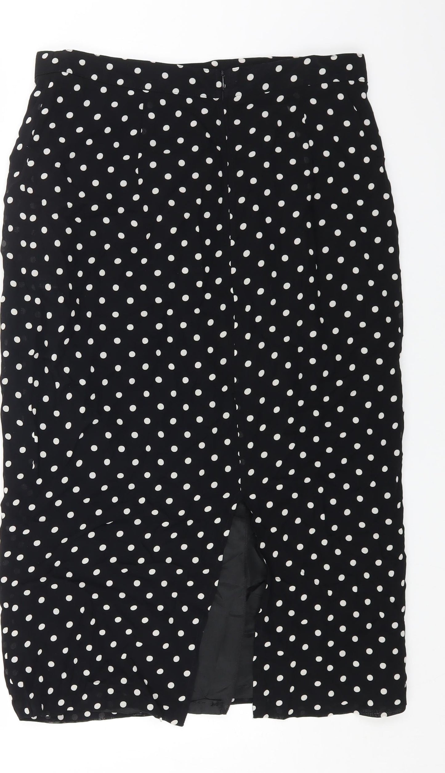 Gerry Weber Womens Black Polka Dot Viscose Straight & Pencil Skirt Size 16 Zip