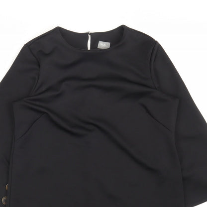 ASOS Womens Black Polyester Shift Size 8 Boat Neck Pullover