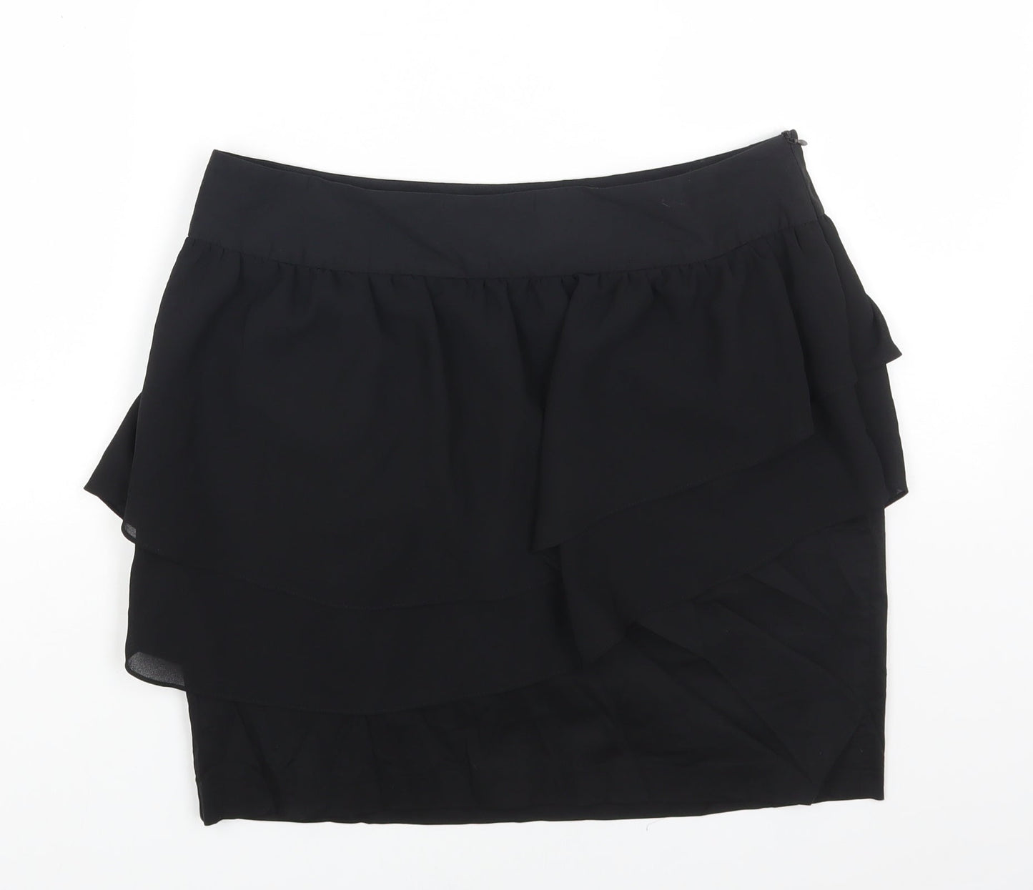 Oasis Womens Black Cotton Bandage Skirt Size 12 Zip