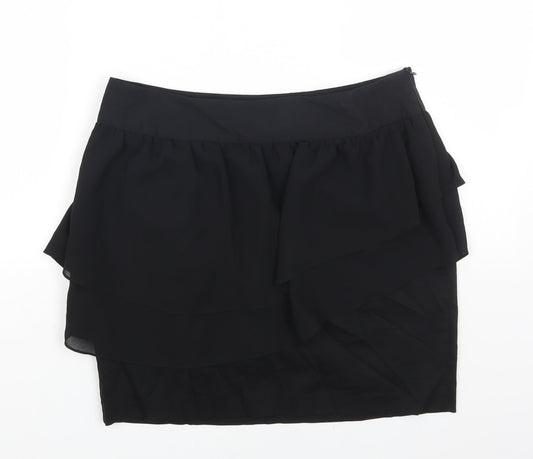 Oasis Womens Black Cotton Bandage Skirt Size 12 Zip