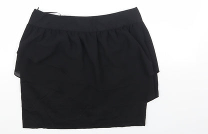 Oasis Womens Black Cotton Bandage Skirt Size 12 Zip