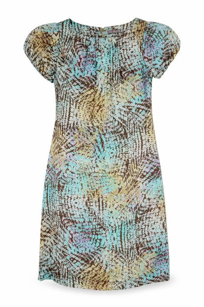 Marks and Spencer Womens Multicoloured Geometric Polyester Shift Size 8 Boat Neck Zip