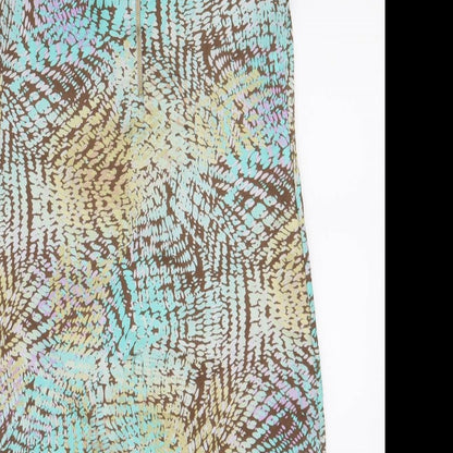 Marks and Spencer Womens Multicoloured Geometric Polyester Shift Size 8 Boat Neck Zip
