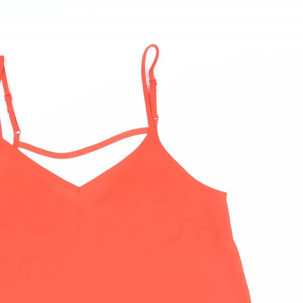 Primark Womens Red Polyester Basic Tank Size 10 V-Neck