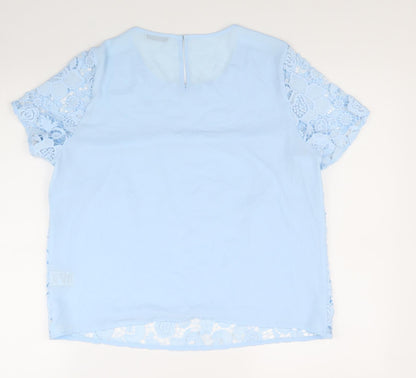 Womens UK Size 12 Marks and Spencer Blue Basic T-Shirt