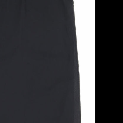 Preworn Womens Black Cotton Slip Dress Size 10 Scoop Neck Pullover