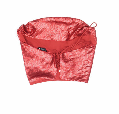 Womens UK Size S Zara Red Cropped Tank