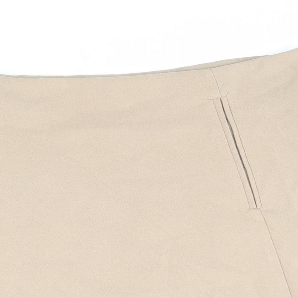 New Look Womens Beige Polyester Mini Skirt Size 10 Zip