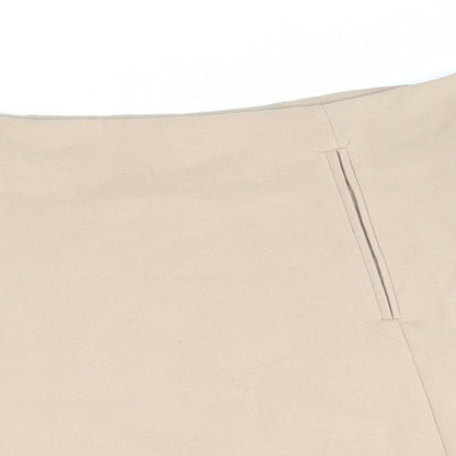 New Look Womens Beige Polyester Mini Skirt Size 10 Zip