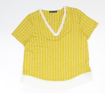 Womens UK Size 12 Marks and Spencer Yellow Basic T-Shirt