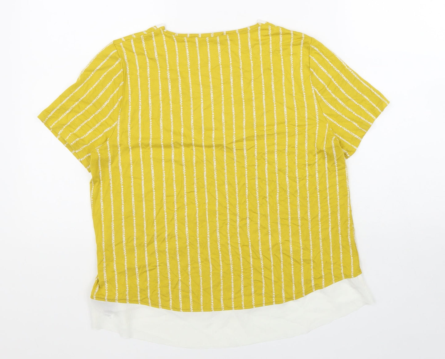 Womens UK Size 12 Marks and Spencer Yellow Basic T-Shirt